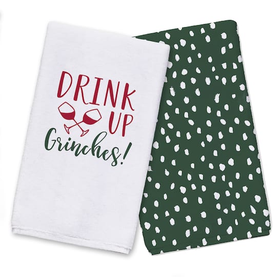 Drink Up Grinches Tea Towels - Set of 2